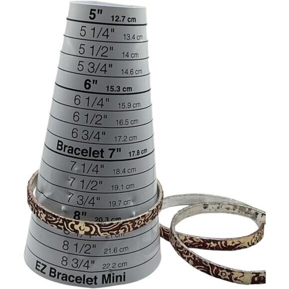 Set Of 4 Vintage Style Silver & Red Floral Pattern Bangles Bracelets - Picture 8 of 9